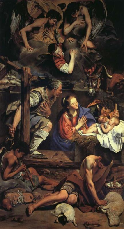 Maino, Juan Bautista del Adoration of the Shepherds Sweden oil painting art